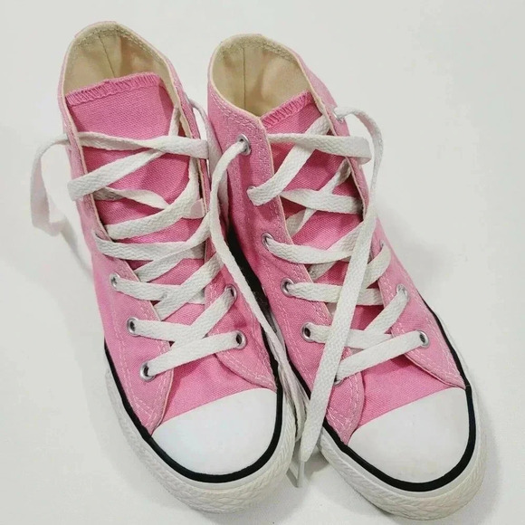 Converse Youth Chuck Taylor All Star Hi Toe Sneakers Shoes 3J234 Pink/White Sz 1 - Picture 5 of 7